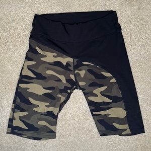 Camo Asymmetrical Athletic Shorts